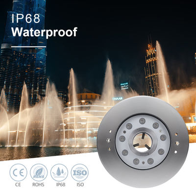 Lampu air mancur bawah laut IP68 9W RGB stainless steel 316 untuk air mancur musik