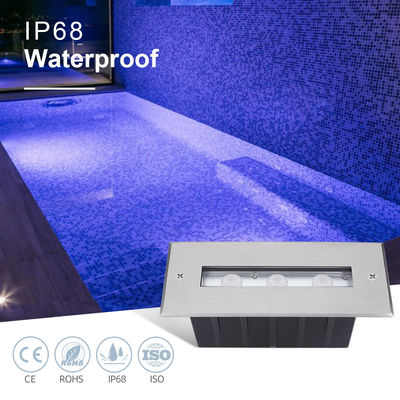 IP68 Lampu kolam renang 3W 6W RGB Warna Tunggal Mesin cuci dinding linear bawah air Lampu dengan lengan pemasangan plastik