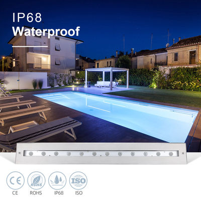 Berkualitas Tinggi Bentuk persegi panjang Cahaya Asimetris Cerah IP68 SS316L Cahaya Bawah Air Linier Wall Washer LED Lampu Kolam Renang