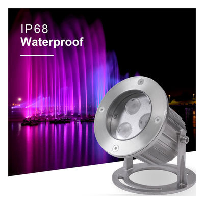 Lampu bawah air LED IP68 Baja tahan karat 316 3x2W Untuk kolam dengan dasar pemasangan
