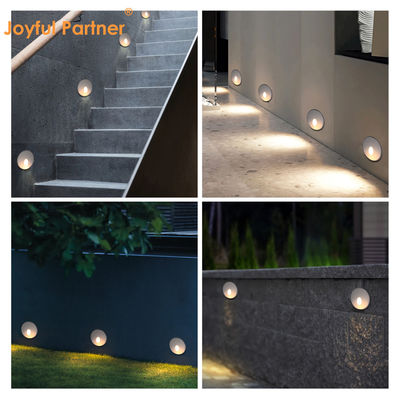 2W Lampu LED Recessed DC24V Lampu Langkah Putih Panas IP65 Waterproof Lampu Dinding Tangga Dengan Pemasangan Plastik