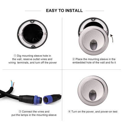 1W Aluminium Rumah Lampu dinding tahan cuaca ke bawah 60 ° IP65 Waterproof Untuk penggunaan di luar ruangan