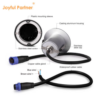 12VDC / 24VDC Modern Casting Aluminium Housing Bentuk Bulat IP65 Taman Lampu Dinding Luar