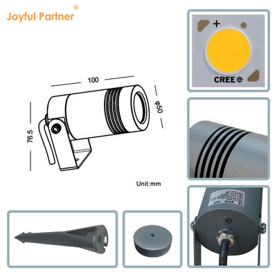 2024 New Aluminium Body IP66 Waterproof Low Voltage 6W CREE COB 12V LED Spike Lights Untuk Walkway