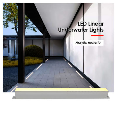 Lampu kolam renang linier IP68 Luar ruangan DC24V 316 Baja tahan karat LED Lampu Bar linier Putih dingin