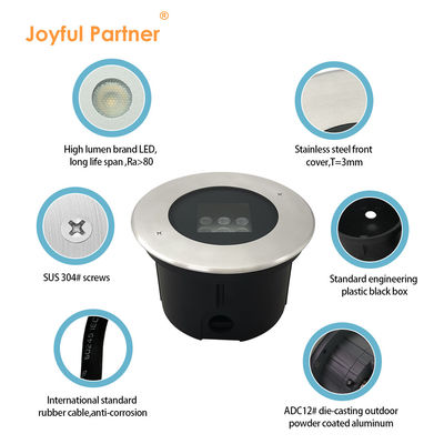 Lampu Dek LED Luar Ruangan IP67 Kustomisasi Penuh Kaca Tempered Terdifusi DC24V Untuk Taman Jalur