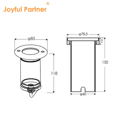 316SS 6W 12V-24V IP67 Waterproof Stainless Steel Front Cover COB Lampu terpendam di tanah