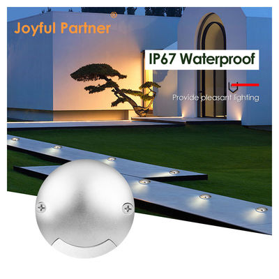 Side Emitting Recessed Step Inground Light Round Low Voltage 1W DC 24V 3000k IP67 Waterproof Cold White Aluminium Housing