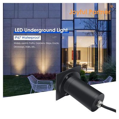 6W COB LED 85mm*85mm Aluminium Hitam Rumah Bentuk persegi Lampu LED Terkubur Di Bawah Tanah Untuk Taman Patio Luar Ruangan