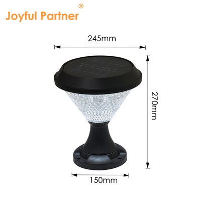 Lampu Bollard Surya Bahan ABS Panel Sloar Polikristalin Epistar SMD DIA245mm IP65 APP Kontrol tahan air