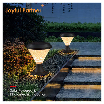 Lampu Bollard Surya Bahan ABS Panel Sloar Polikristalin Epistar SMD DIA245mm IP65 APP Kontrol tahan air