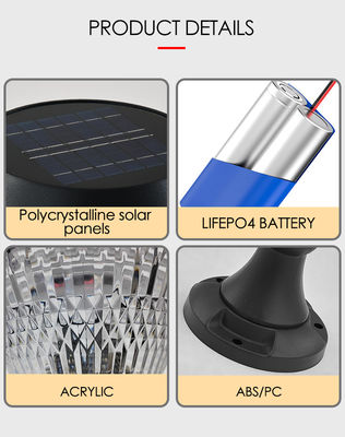 Outdoor Solar Power Garden Light ABS Material Epistar SMD DIA 245mm IP65 APP Dikendalikan Gaya Eropa
