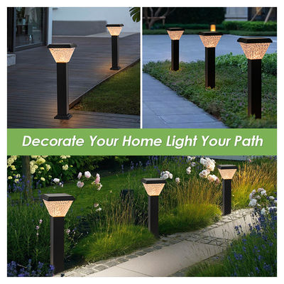 Outdoor LED Solar Lawn Light Baterai Kapasitas Besar ABS Bahan Aluminium Warna RGB Cocok Untuk Taman Taman