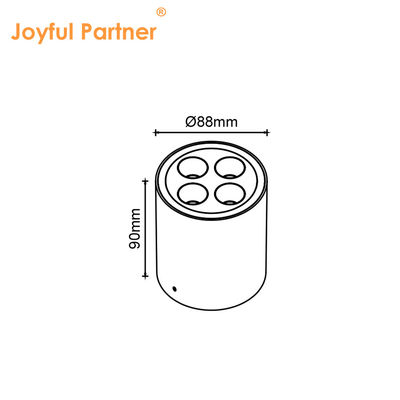Spot Taman LED Lampu Langit-langit Permukaan Dipasang Silinder Aluminium 220V 8W 3000K Putih Panas