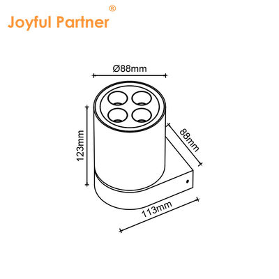 Pabrik Custom Surface Mounted Downlights 4 * 2w SMD LED Indoor Outdoor IP65 Silinder Empat Lubang