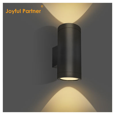 Double Head Wall Lamp Waterproof Circular Emitting Light Up And Down Black Housing Dengan Alloy Aluminium