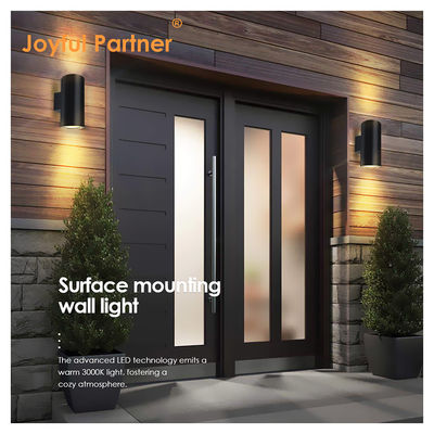 Double Head Wall Lamp Waterproof Circular Emitting Light Up And Down Black Housing Dengan Alloy Aluminium