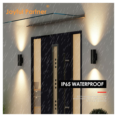 Sconce Outdoor Wall Light IP65 Modern Matte Black Aluminium Cylinder Taman Porch Up Down lampu