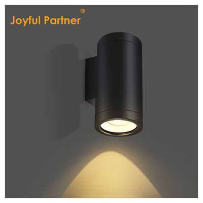 Lampu dinding eksterior yang dipasang ke atas dan ke bawah paduan aluminium yang diekstrusi 3000-6000K 18W 24W lampu dinding eksterior Cob LED Hitam Warna perumahan