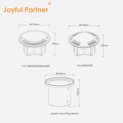 Tangga Dek Langkah Inground Light 1W IP67 Outdoor COB LED 12w Lampu Dengan Emisi Empat Sisi