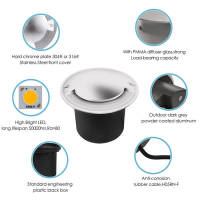 Tangga Dek Langkah Inground Light 1W IP67 Outdoor COB LED 12w Lampu Dengan Emisi Empat Sisi