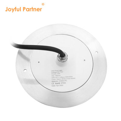 Lampu kolam renang LED bawah air DC12V Tegangan konstan 10W DIA160 * 7,5MM Dengan remote control APP