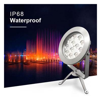 IP68 Outdoor LED Spot Light Stainless Steel DMX512 RGBW 12w untuk Penggunaan Dibawah Air Dukungan DMX Controller