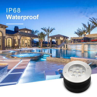 12V 24V LED Lampu Bawah Air 9W 18W RGB Full Color Lampu Baja Baja IP68 Untuk Kolam Renang