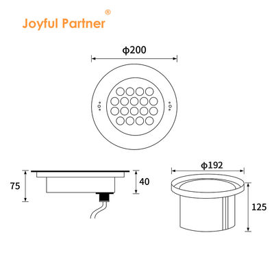 Lampu kolam renang LED Di bawah air RGBW IP68 SS316 DIA200mm Waterproof CE Rohs IP68 Multi Color DC24V