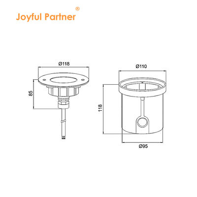 IP68 RGBW 4in1 Waterproof Fountain Led Light Stainless Steel 316 DC 24V dengan lensa asimetris