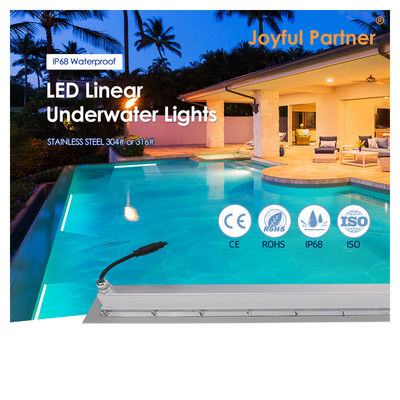 IP68 Lampu Linier Di Bawah Air Stainless Steel 316 24W LED DALI Dimmable dengan lengan pemasangan plastik