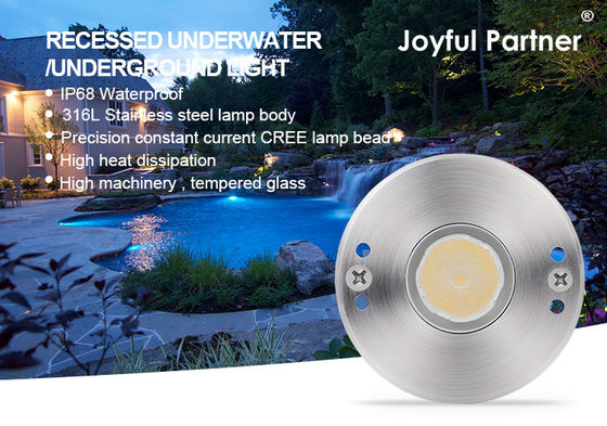 LED Mini 1W 12V DC 8° Sudut Sinar sempit IP68 Waterproof Recessed Marker Indicator Lampu Lansekap Luar Ruang