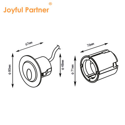 1W Aluminium Rumah Lampu dinding tahan cuaca ke bawah 60 ° IP65 Waterproof Untuk penggunaan di luar ruangan