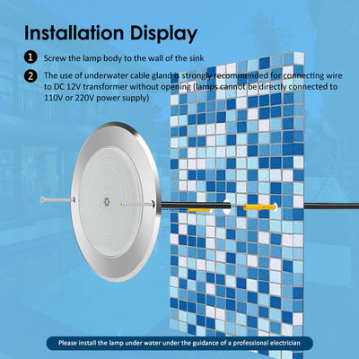 Lampu kolam renang bawah air Led 316 Baja tahan karat 25W Smd2835 Resin diisi Rgb 3000K