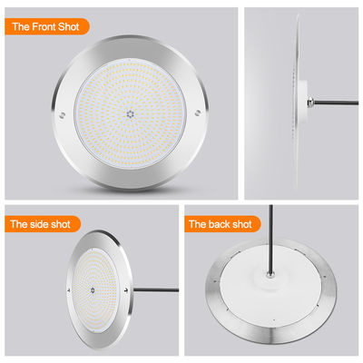 Lampu kolam renang bawah air Led 316 Baja tahan karat 25W Smd2835 Resin Diisi 3000K RGB Lampu kolam renang SMD 2835 AC 12v IP68 Full Waterproof