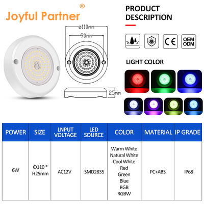 AC 12V Submersible Underwater IP68 RGB Switch Control PC 15W Resin diisi permukaan dipasang LED kolam renang lampu