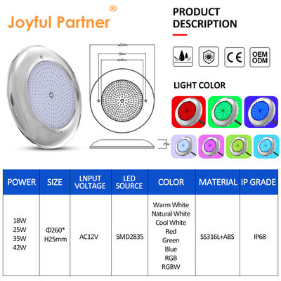 Joyful kolam renang Lampu 12v AC Upgrade SMD Chip RGB Warna IP68 Semua Satu Set Desain Untuk kolam renang beton