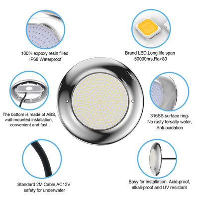 Lampu Kolam LED PAR56 18W-35W IP68 Tahan Air AC12V Baja Tahan Karat