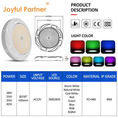 42W LED kolam renang bawah air cahaya anti air Muti-warna 230 * 35mm Dengan Inbuilt CC Driver