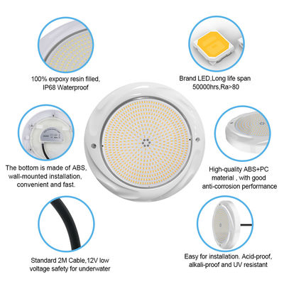 Lampu kolam renang LED 35W untuk kolam renang beton SPA 230*35mm ABS Material AC12V RGB RGBW