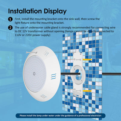Lampu kolam renang LED yang dipasang di dinding 260 * 40mm AC12V 42w Remote Control Dengan ABS Housing Gaya Modern