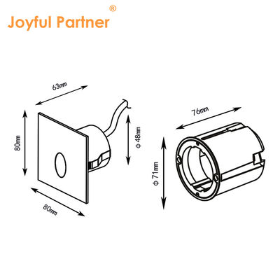 Smart LED Lampu Dinding IP65 Aluminium Bodi persegi Bentuk DC 24v 1w 2w 3w Lampu Tangga LED Untuk Koridor