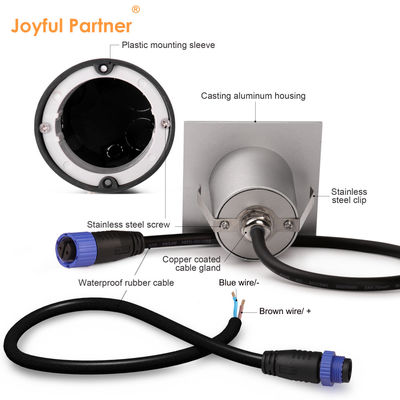 Smart LED Lampu Dinding IP65 Aluminium Bodi persegi Bentuk DC 24v 1w 2w 3w Lampu Tangga LED Untuk Koridor