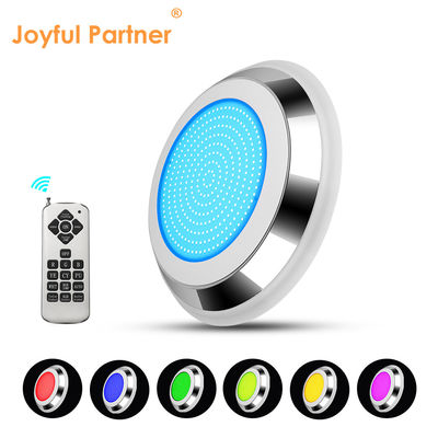 Lampu kolam renang bawah air AC12V Baja tahan karat warna berubah dinding dipasang RGB ø280 * 35mm