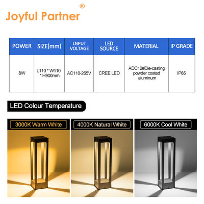 Aluminium LED Lawn Garden IP65 Waterproof 0,6 Meter CREE Led 2 Tahun Garansi Tinggi Disesuaikan