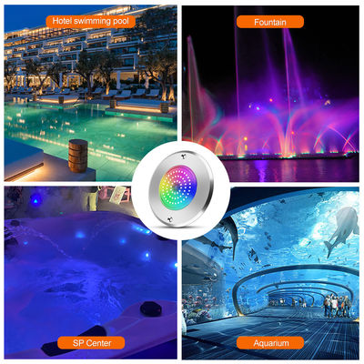 Lampu Kolam Renang LED RGB Par 56 6W 10W 18W 25W 35W 42W ultra Tipis 7.5mm Super Slim Resin Filled Tegangan AC 12V SMD LED Dengan Material SS316L