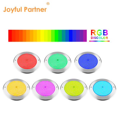 Lampu kolam renang air kontrol jarak jauh Baja tahan karat 316 permukaan dipasang 42W Lampu kolam renang AC12/24V RGB