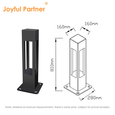 Lampu Lanskap Bollard Luar Ruangan 160*160*800MM Bridgelux LED 3000K 10w Dengan Garansi Dua Tahun
