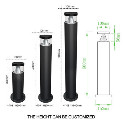 IP65 Waterproof LED Bollard Lawn Aluminium Dekorasi Luar Ruang Jalan Raya Villa Lampu Taman