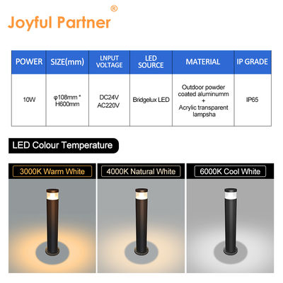 IP65 Waterproof LED Bollard Lawn Aluminium Dekorasi Luar Ruang Jalan Raya Villa Lampu Taman
